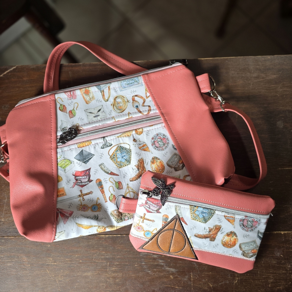 Coral Harry Potter Crossbody and Wristlet Set